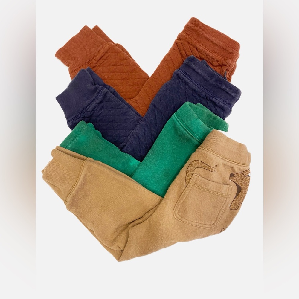 GAP - Bundle Kids Sweatpants & Joggers - Navy, Green, Tan, Brown - Size 2T